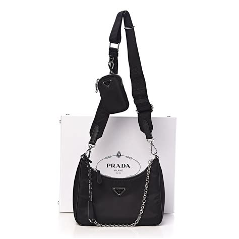 prada bag 2005 black|Prada re nylon shoulder bag.